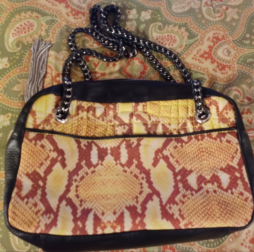 Aimee Kestenberg black leather shoulder bag handbag purse new